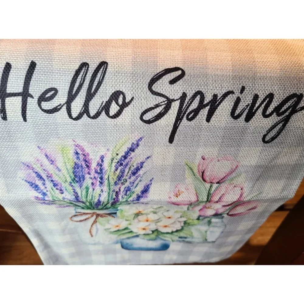 Floral Table Runner Cottage Farmhouse Decor Spring Summer Plaid Decorative Cloth